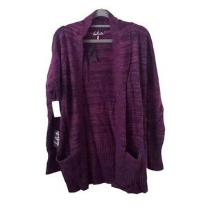 Talula Open Lenox Sweater Shrug Womens XS Purple Marled Knit Angora Cashmere
